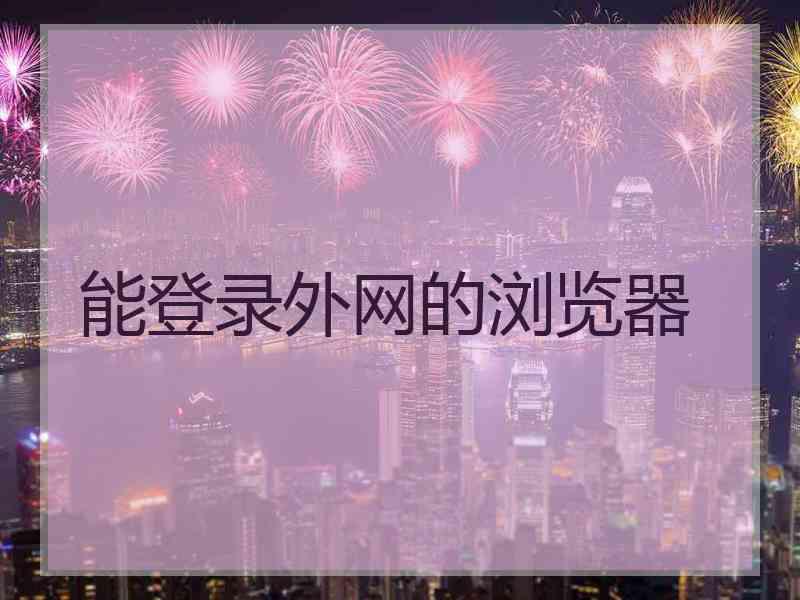 能登录外网的浏览器
