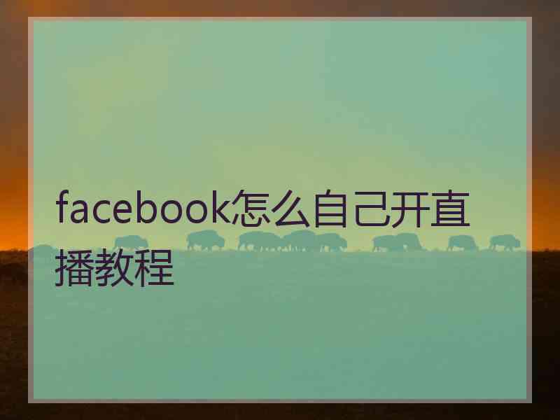 facebook怎么自己开直播教程