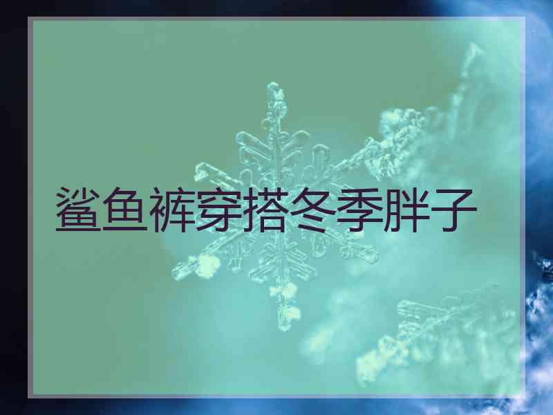 鲨鱼裤穿搭冬季胖子