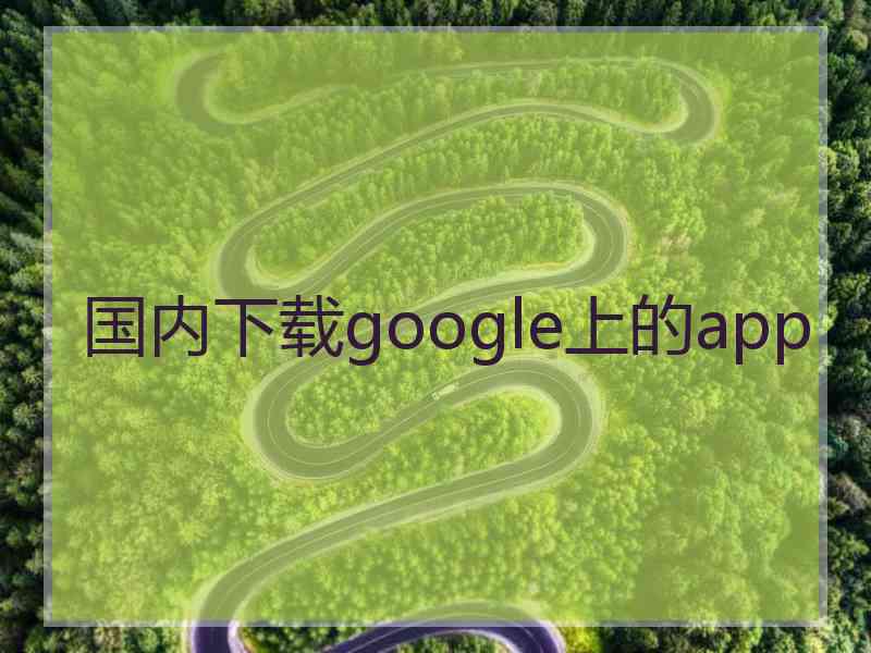 国内下载google上的app
