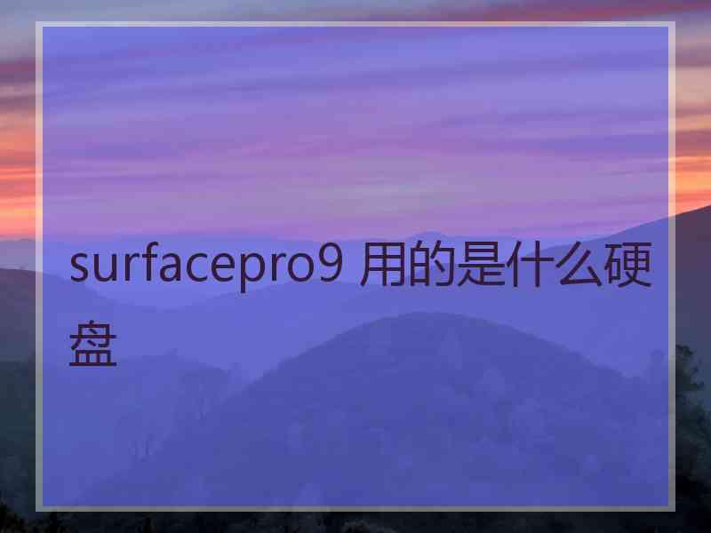 surfacepro9 用的是什么硬盘