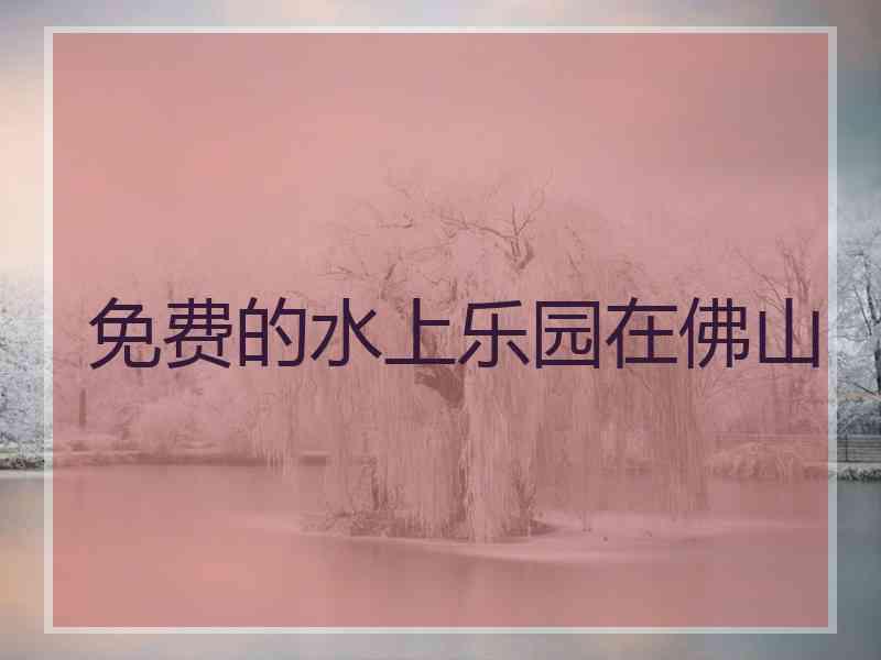 免费的水上乐园在佛山