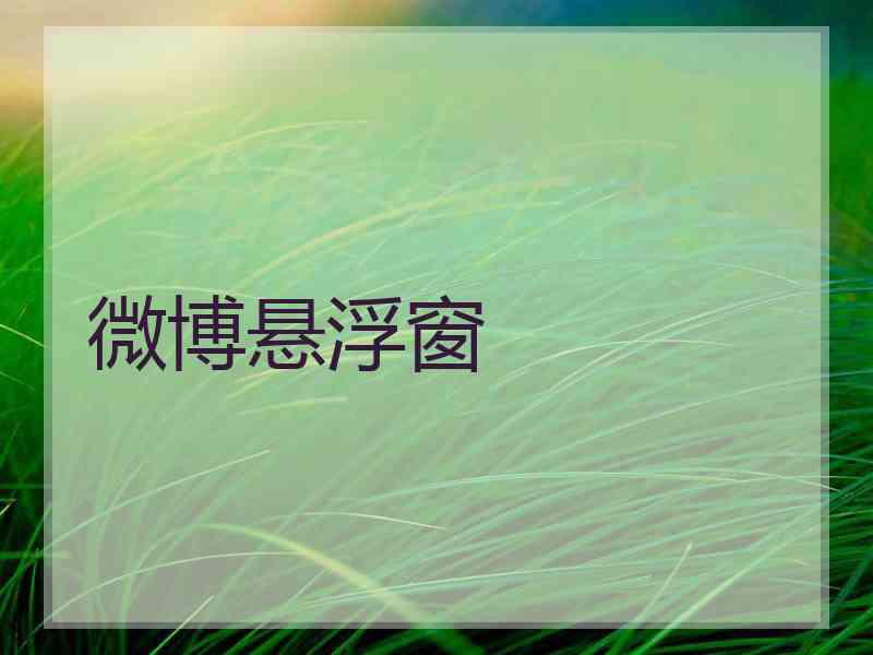 微博悬浮窗