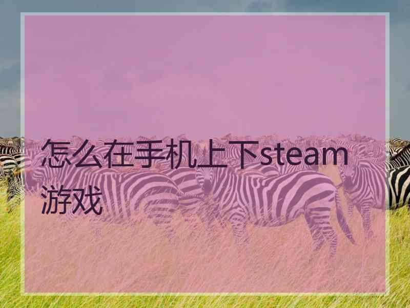 怎么在手机上下steam游戏