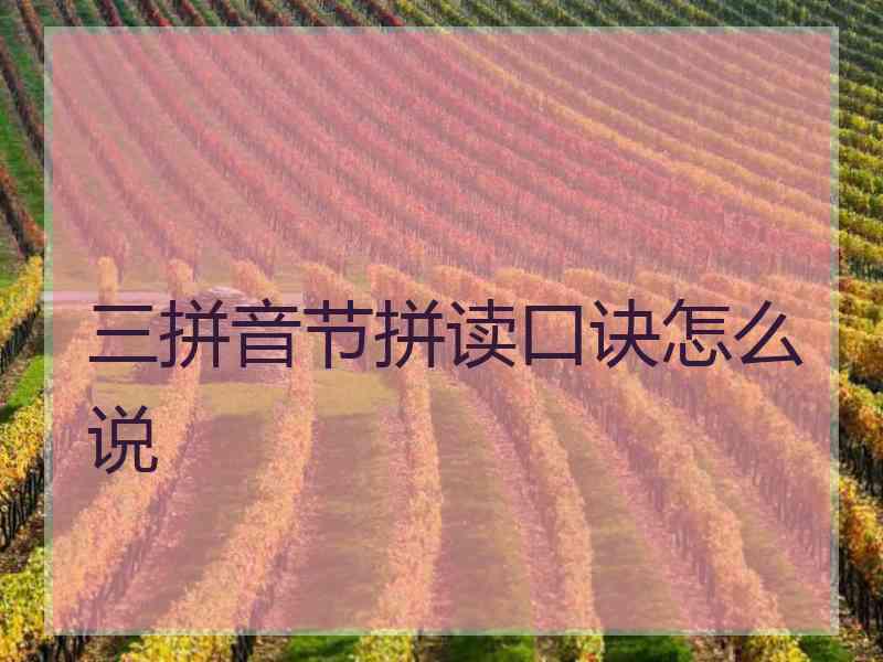 三拼音节拼读口诀怎么说