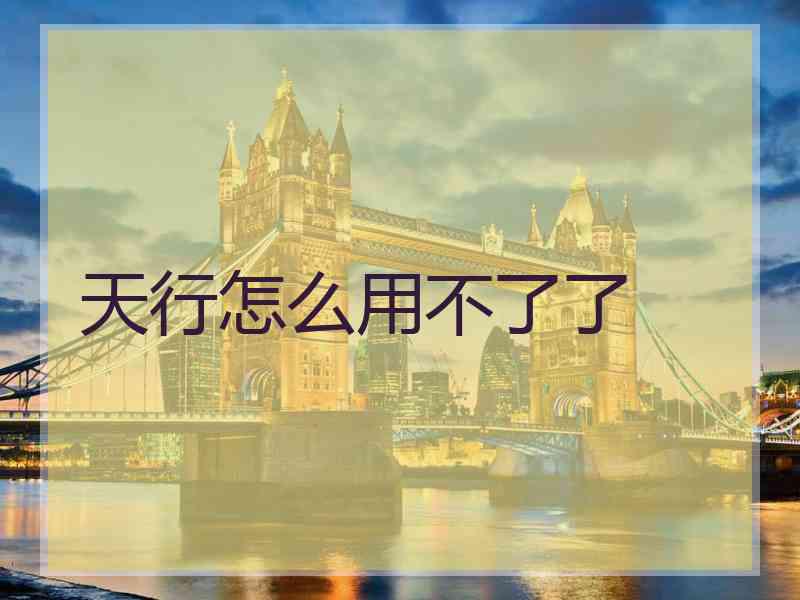 天行怎么用不了了