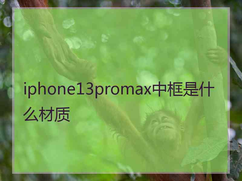 iphone13promax中框是什么材质
