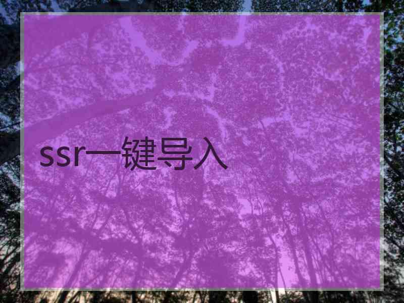 ssr一键导入