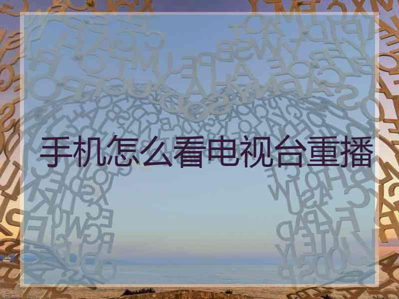 手机怎么看电视台重播
