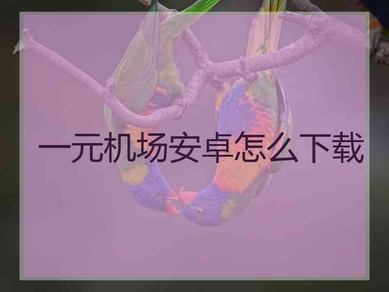 一元机场安卓怎么下载