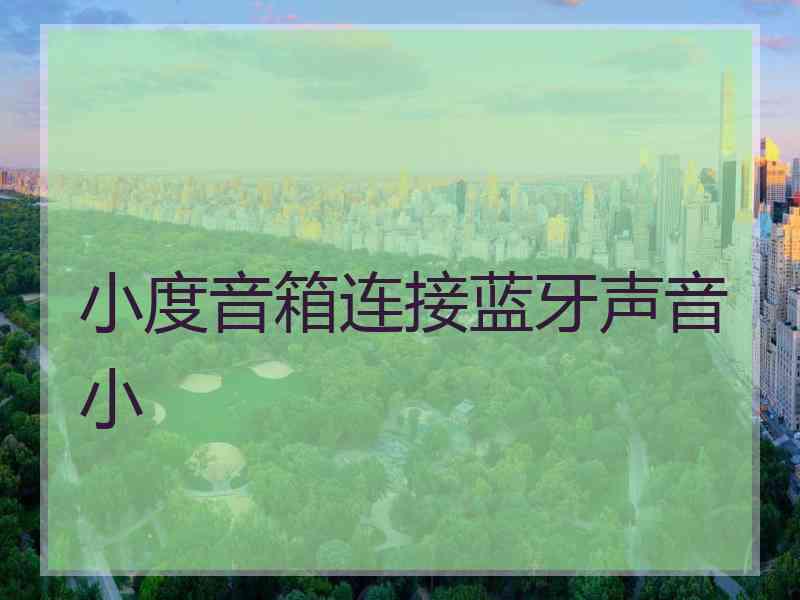 小度音箱连接蓝牙声音小