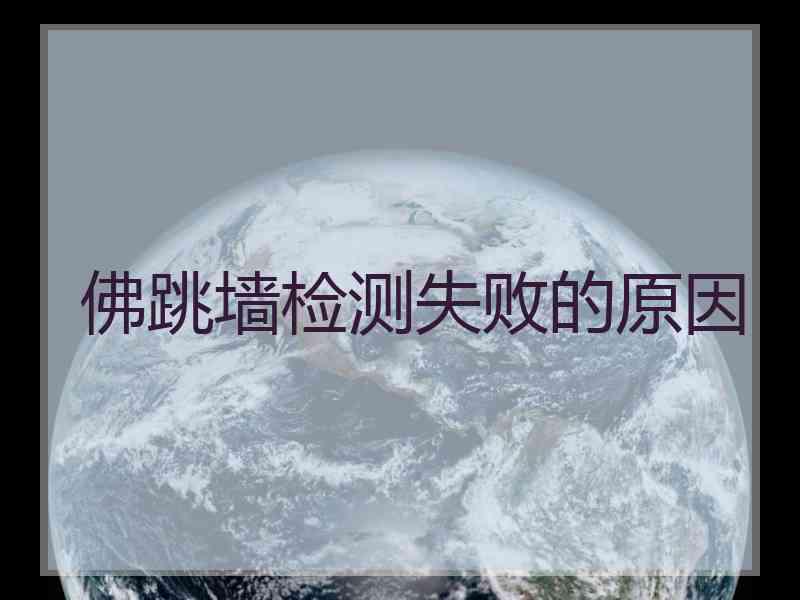 佛跳墙检测失败的原因