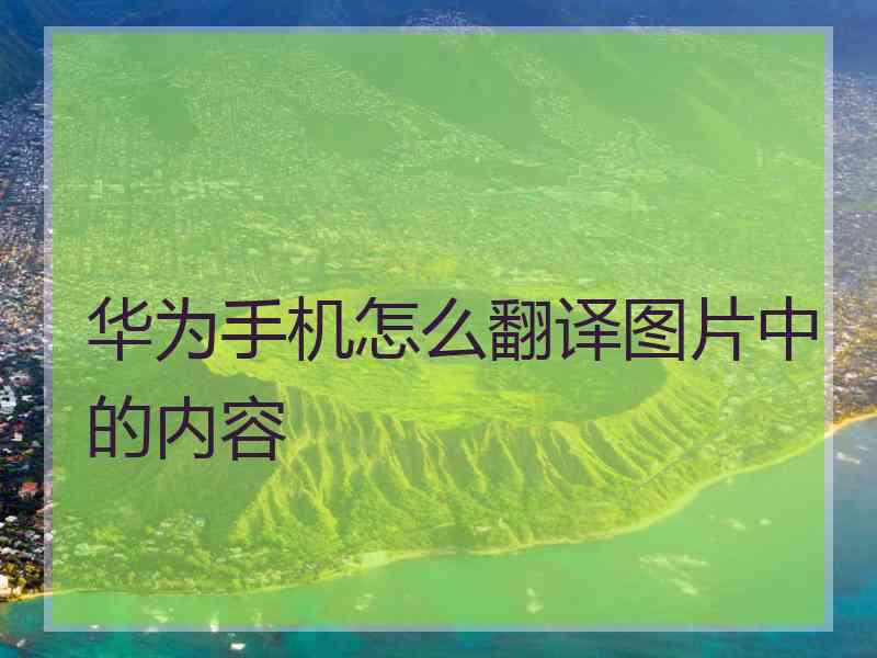 华为手机怎么翻译图片中的内容