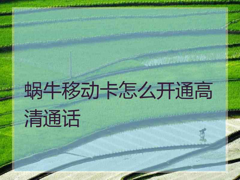 蜗牛移动卡怎么开通高清通话