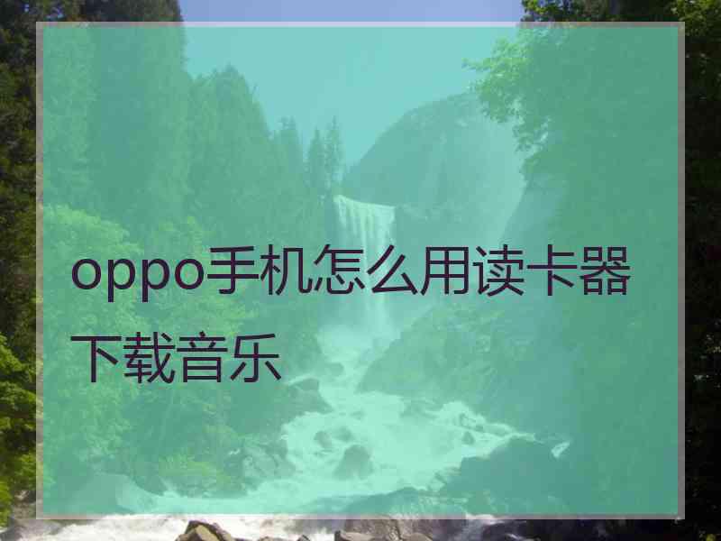 oppo手机怎么用读卡器下载音乐