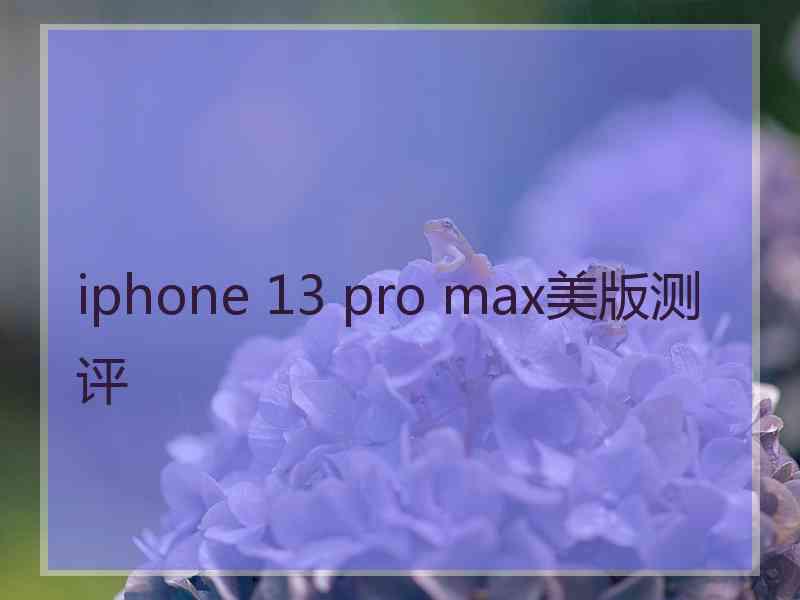 iphone 13 pro max美版测评