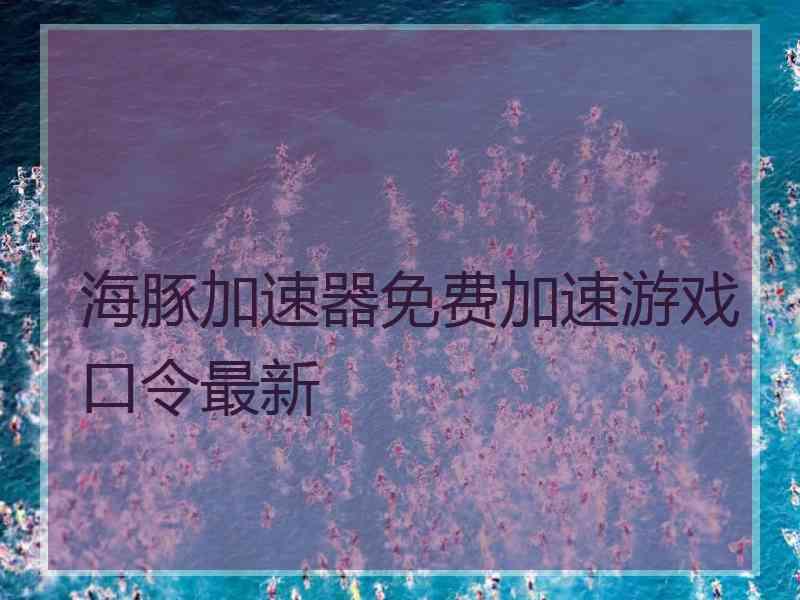 海豚加速器免费加速游戏口令最新