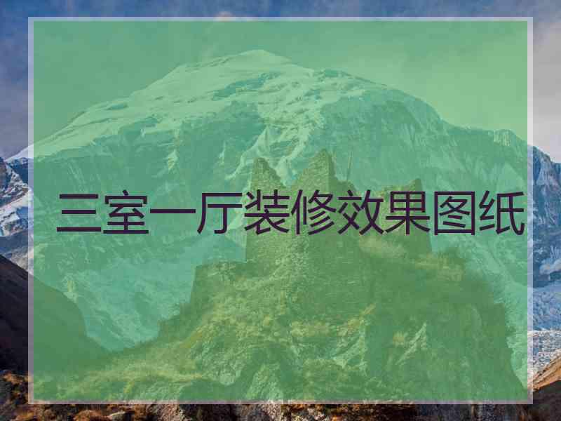 三室一厅装修效果图纸