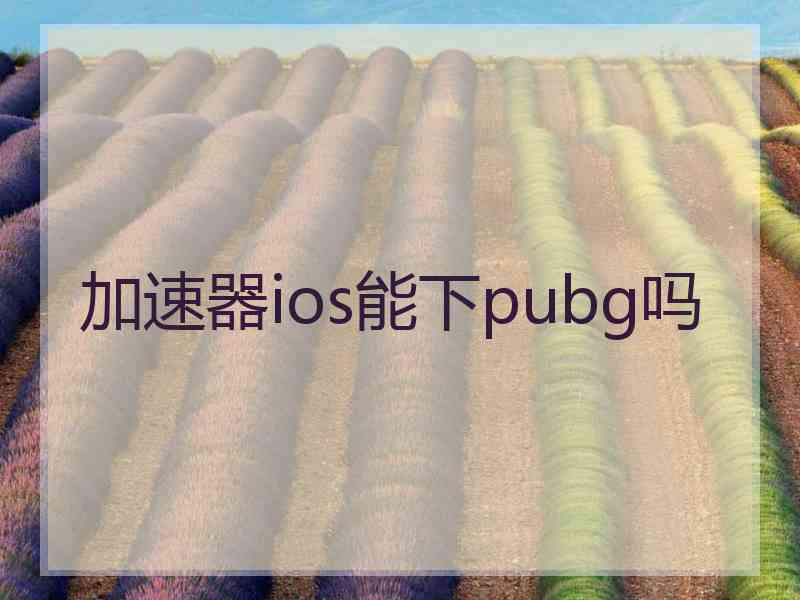 加速器ios能下pubg吗