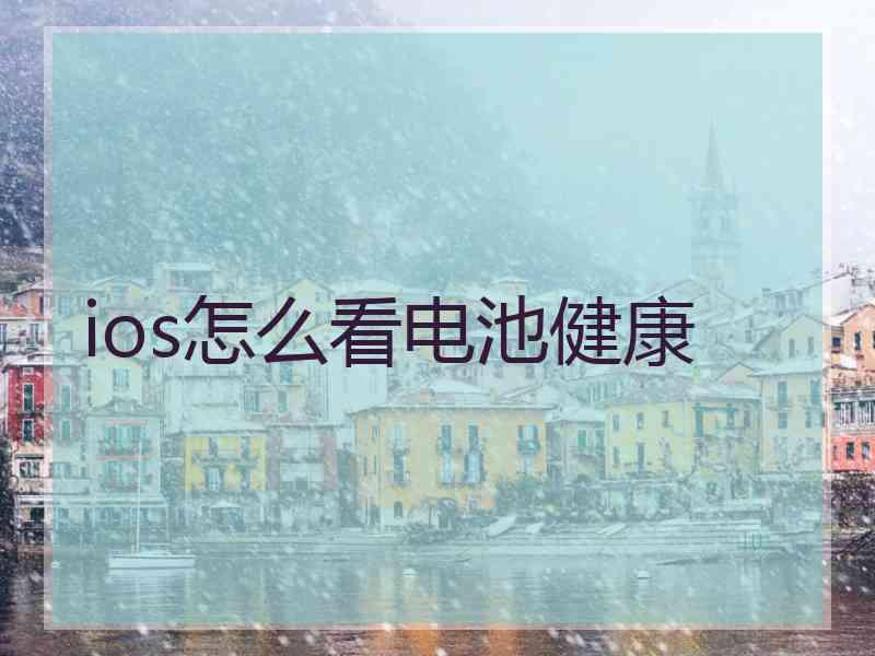 ios怎么看电池健康