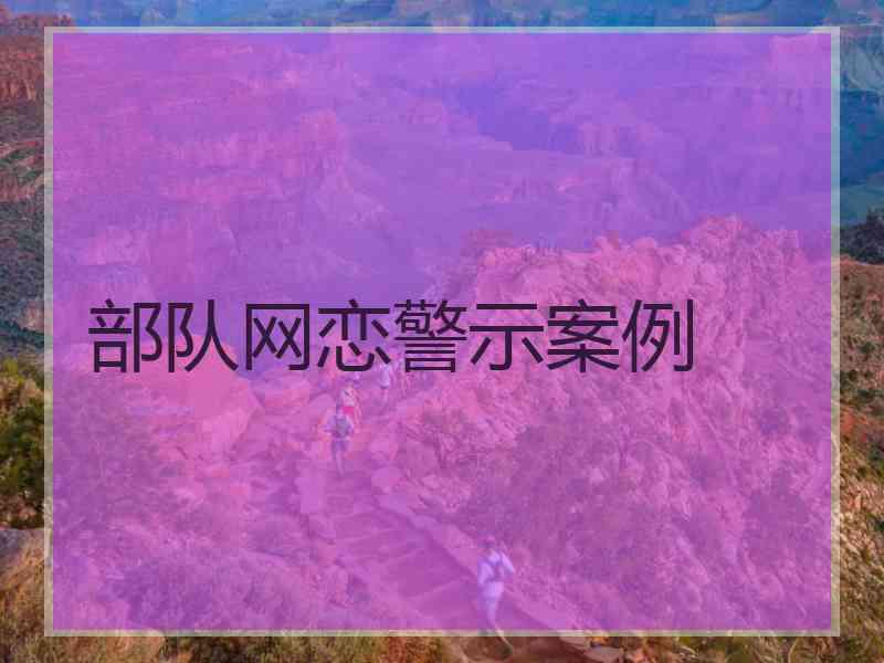 部队网恋警示案例