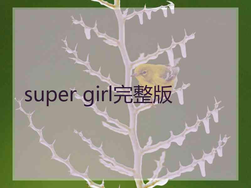 super girl完整版