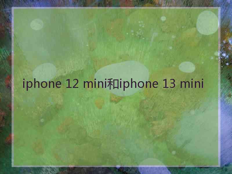 iphone 12 mini和iphone 13 mini