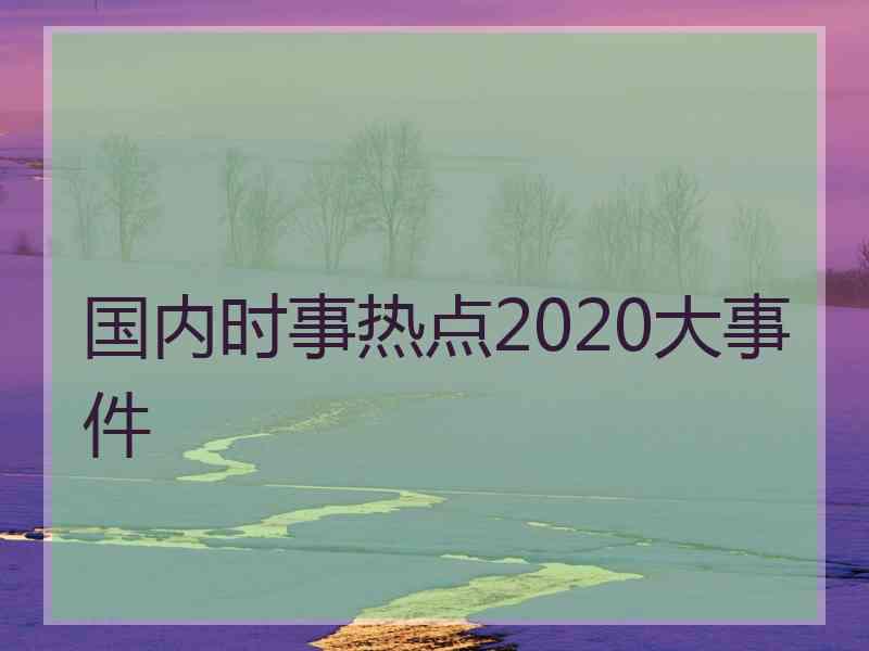国内时事热点2020大事件