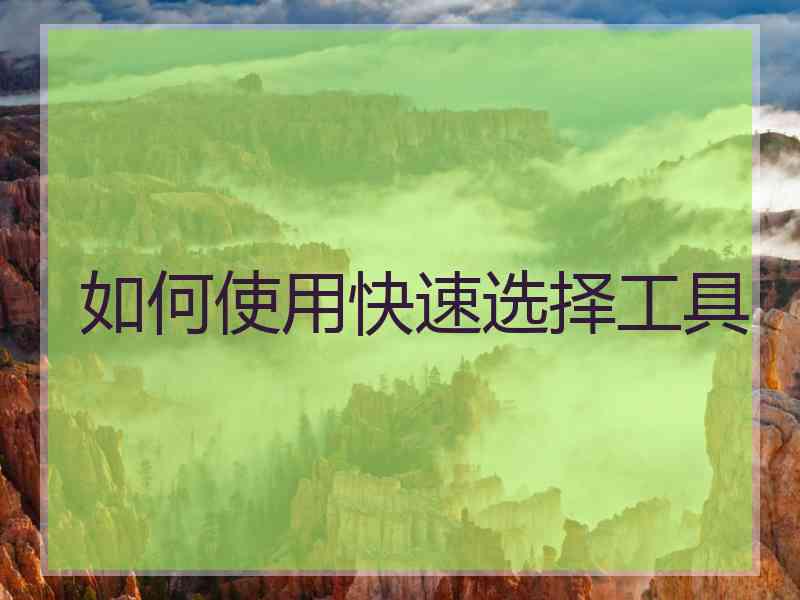 如何使用快速选择工具