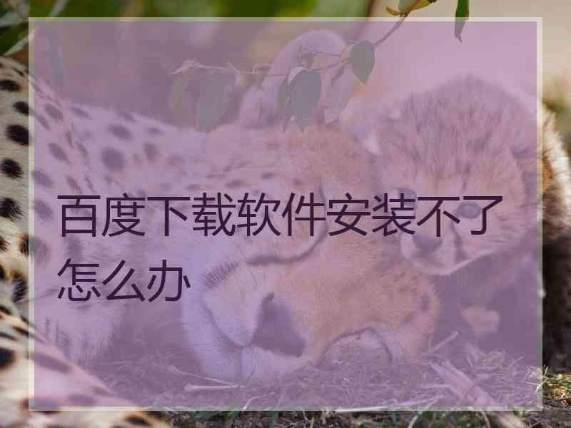 百度下载软件安装不了怎么办