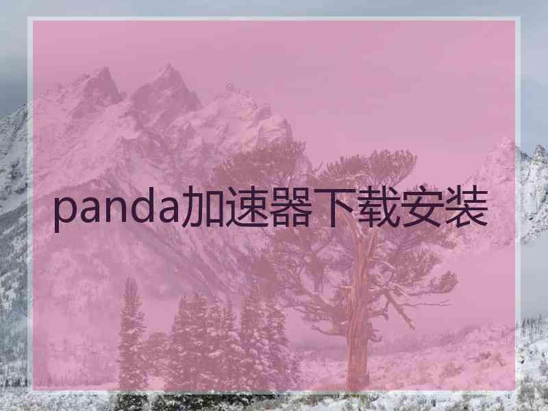 panda加速器下载安装