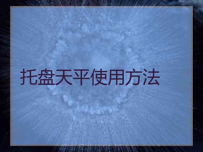托盘天平使用方法