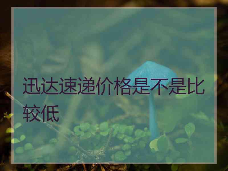 迅达速递价格是不是比较低