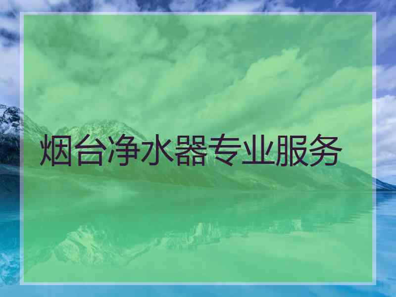 烟台净水器专业服务