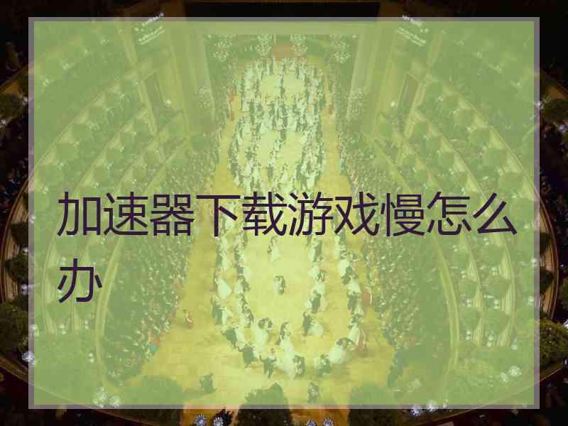 加速器下载游戏慢怎么办