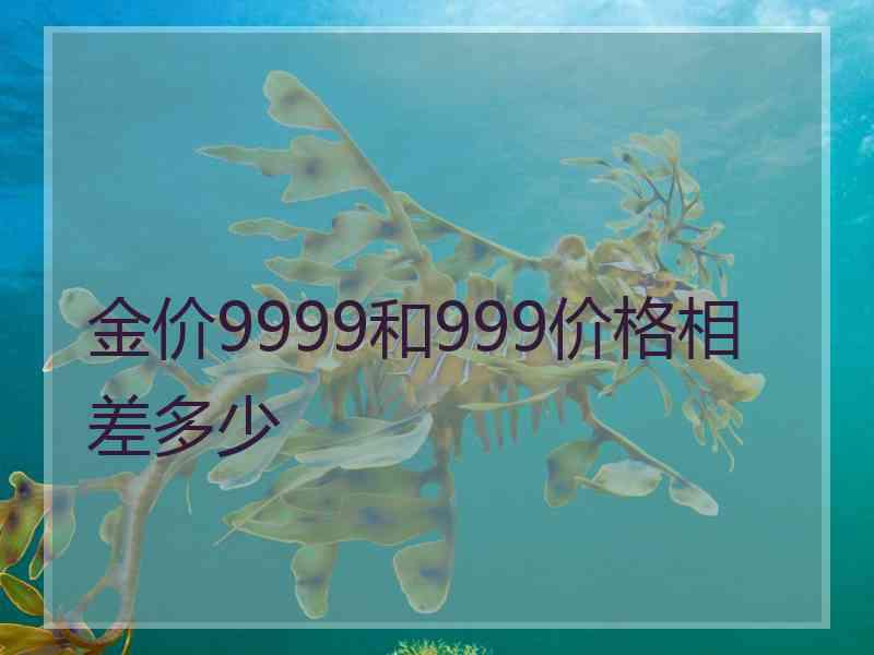 金价9999和999价格相差多少