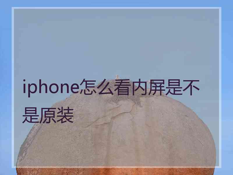 iphone怎么看内屏是不是原装