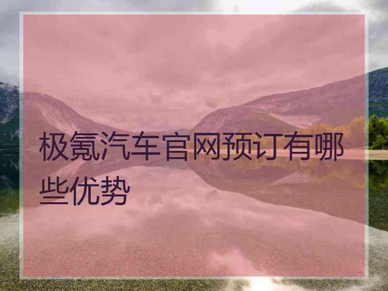极氪汽车官网预订有哪些优势