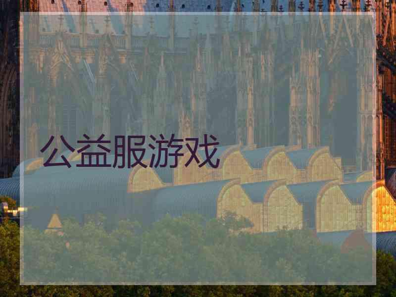 公益服游戏