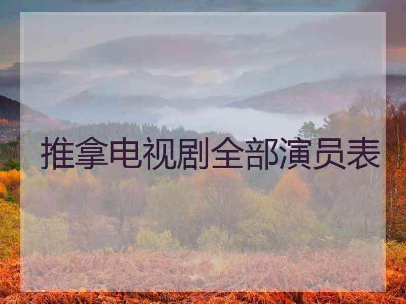 推拿电视剧全部演员表
