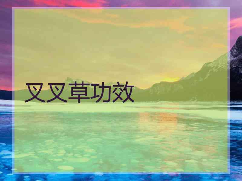 叉叉草功效