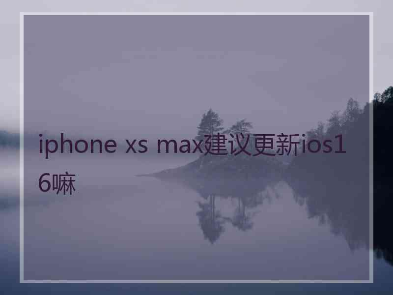 iphone xs max建议更新ios16嘛