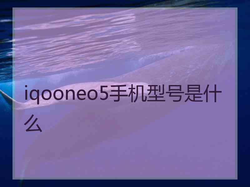 iqooneo5手机型号是什么