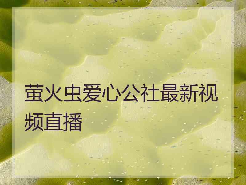 萤火虫爱心公社最新视频直播