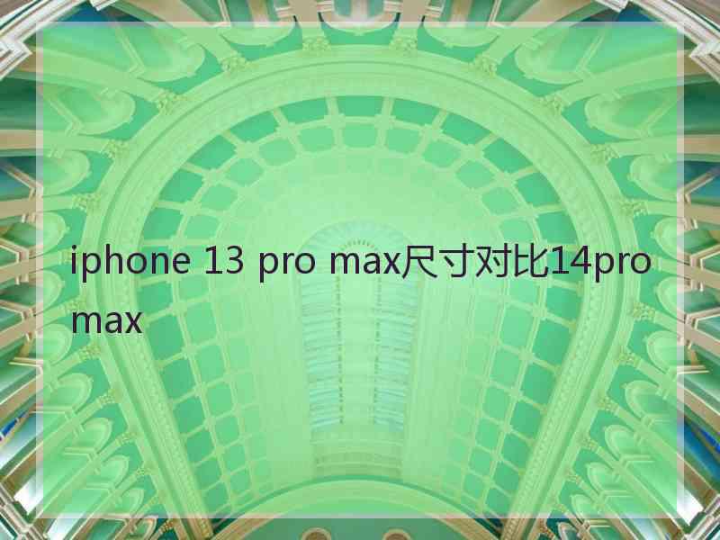 iphone 13 pro max尺寸对比14promax