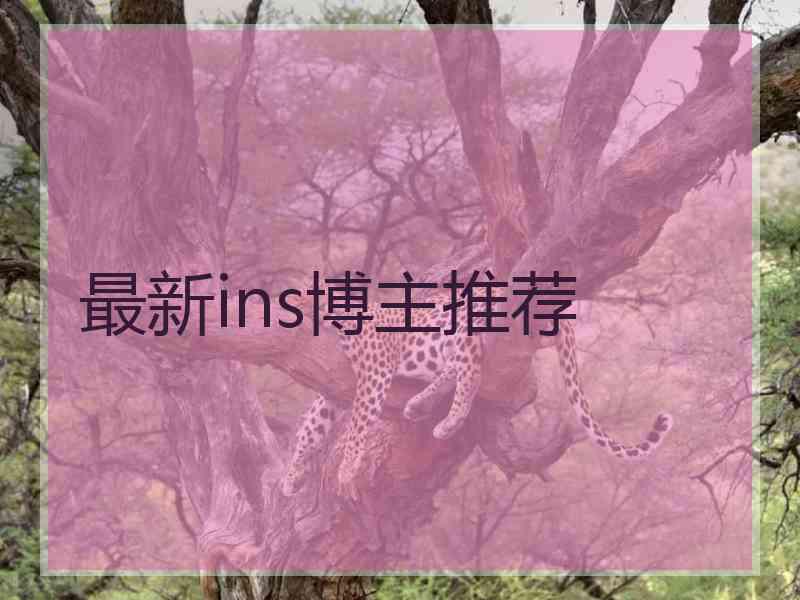 最新ins博主推荐