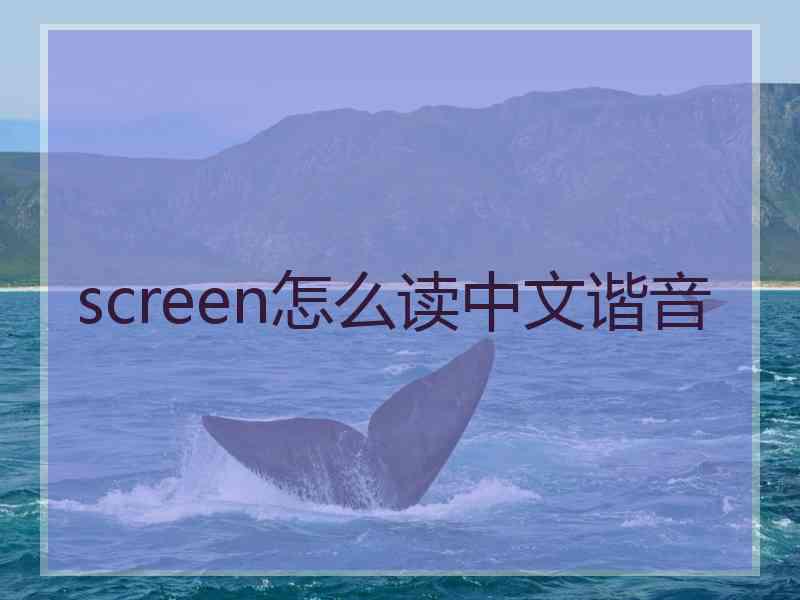 screen怎么读中文谐音