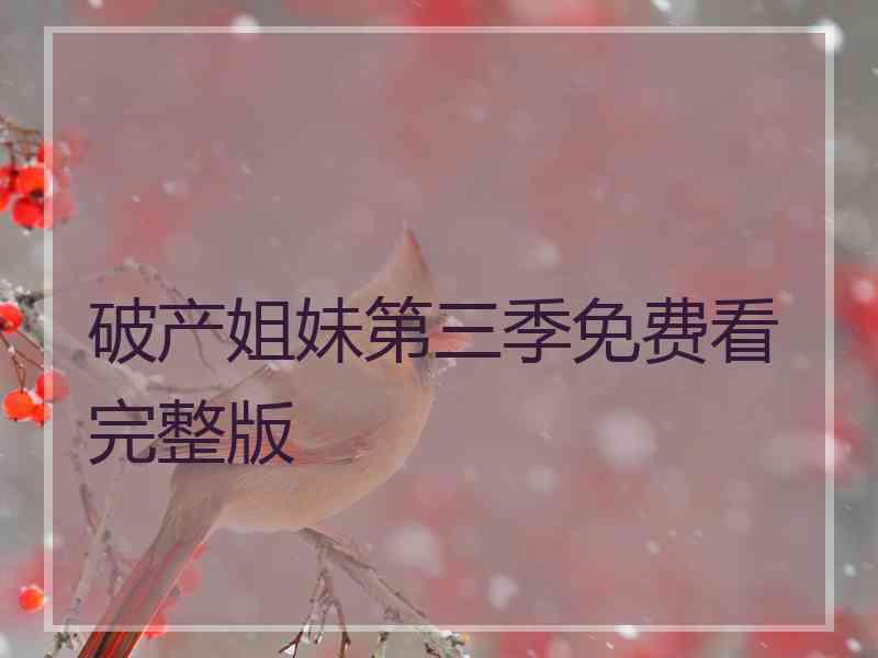 破产姐妹第三季免费看完整版