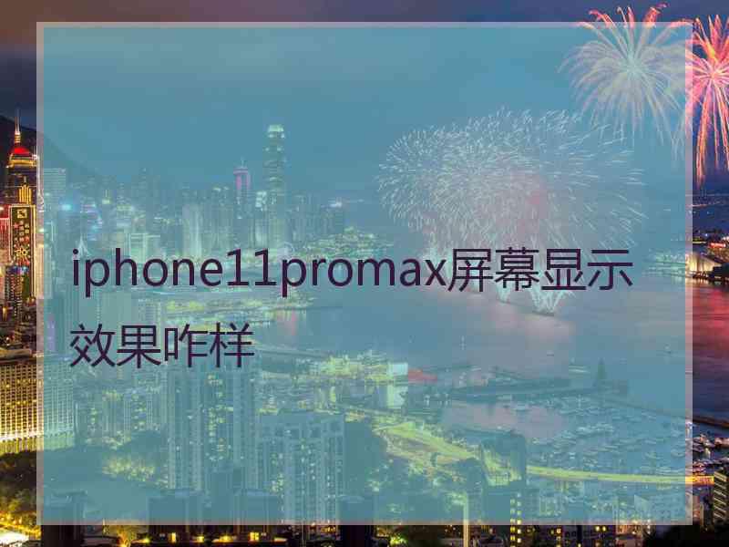 iphone11promax屏幕显示效果咋样