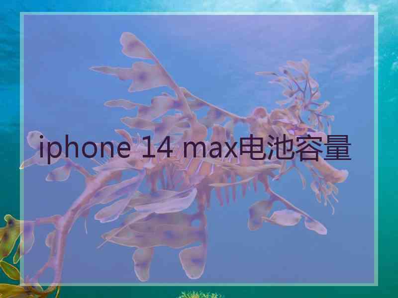 iphone 14 max电池容量